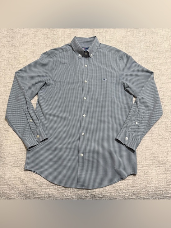 Vineyard Vines Men's Classic Fit Tucker Shirt Gray Plaid LS Size Small - Picture 3 of 7